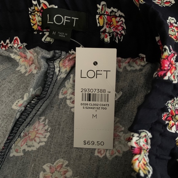 LOFT Floral Fluid Drawstring Pants - Picture 8 of 9